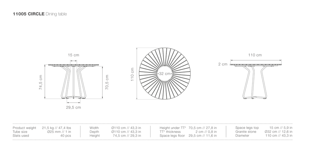 HOUE CIRCLE Outdoor Dining Table