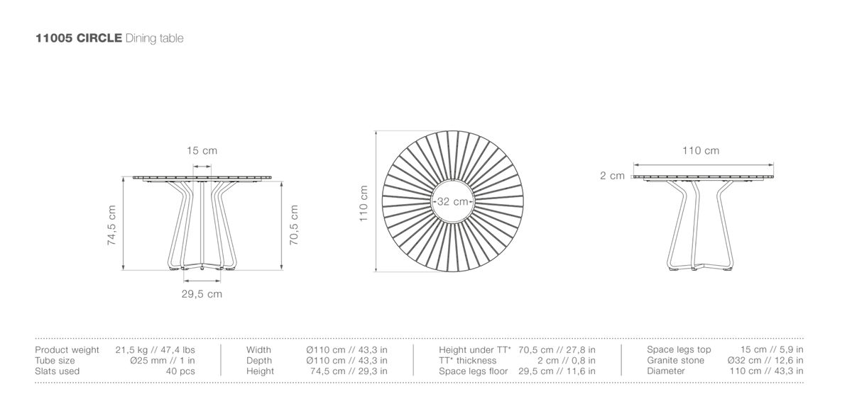 HOUE CIRCLE Outdoor Dining Table