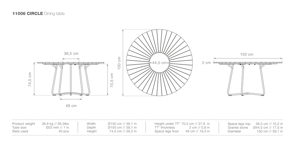 HOUE CIRCLE Outdoor Dining Table