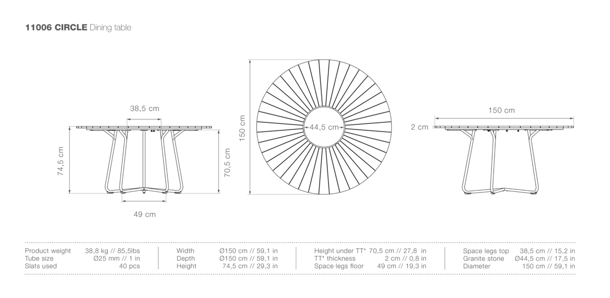 HOUE CIRCLE Outdoor Dining Table