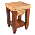 John Boos CU-GB25CR American Heritage Gathering Block Butcher Block Table 24" x 25" Warm Cherry Stain Base - JBCUGB25CR