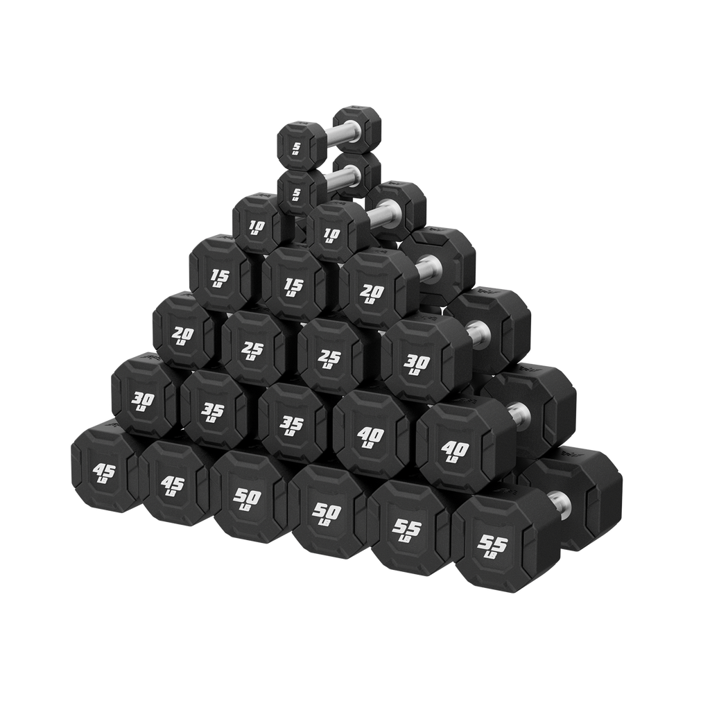Major Fitness Urethane Octagonal-Shield Dumbbells - DBSET5-55
