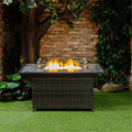 Deko Living 52-inch 50,000 BTU Brown Portable Wicker Propane Gas Fire Pit  - COB10002