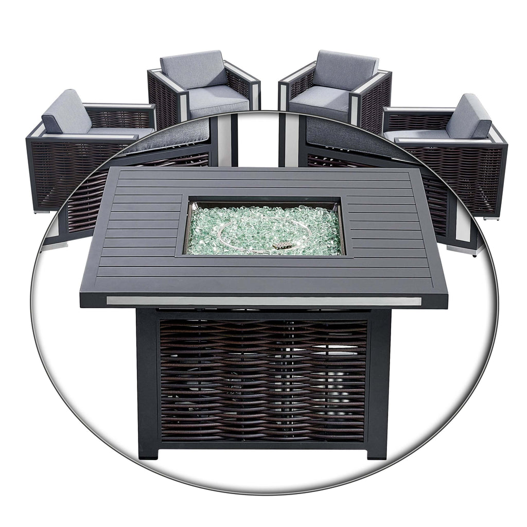 Deko Living Avola Outdoor Patio Set & Firepit  - COP30902