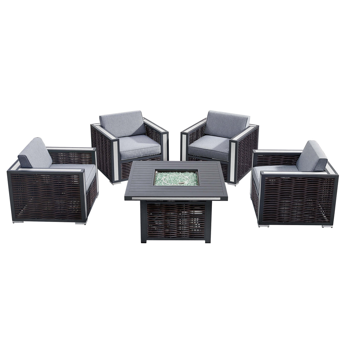 Deko Living Avola Outdoor Patio Set & Firepit  - COP30902