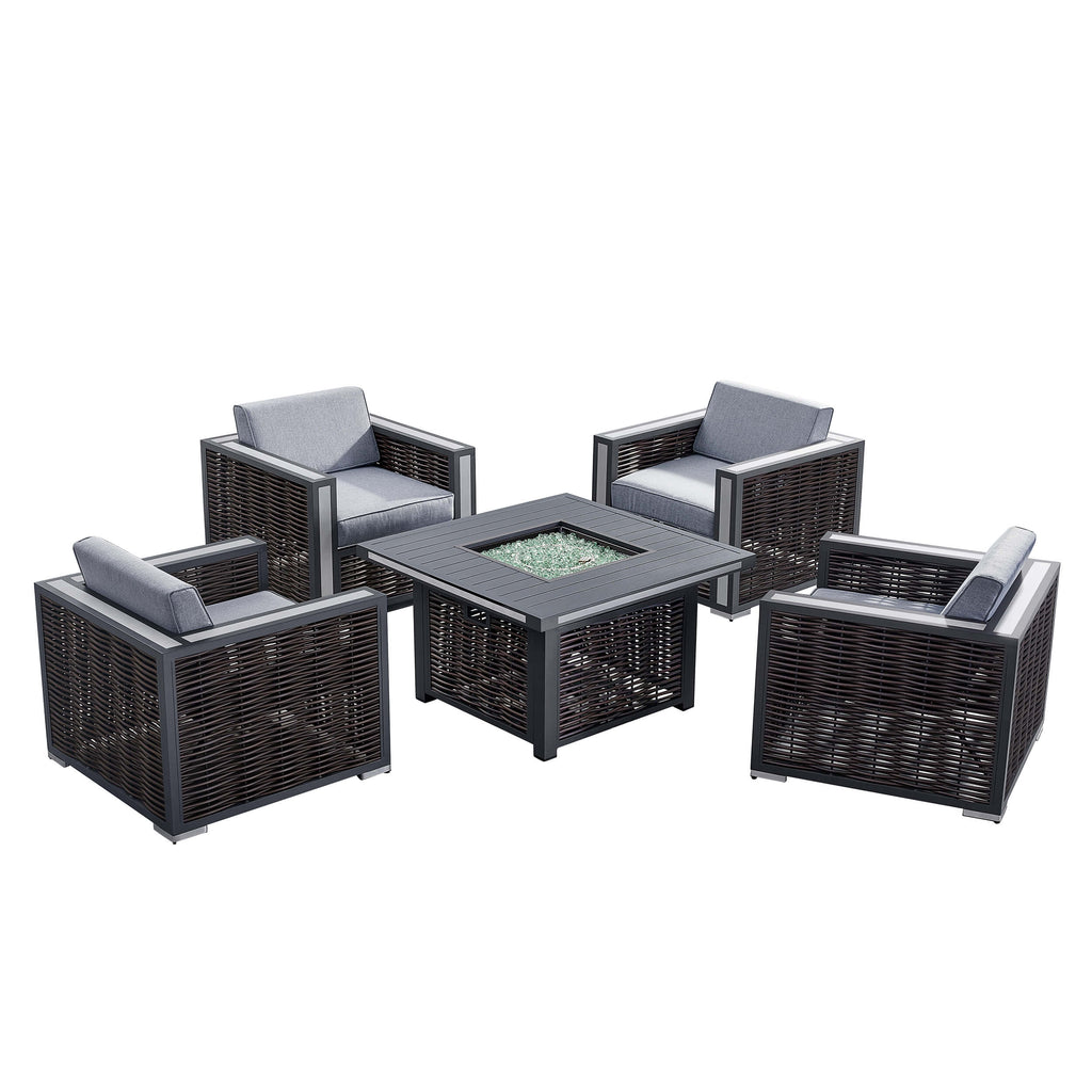 Deko Living Avola Outdoor Patio Set & Firepit  - COP30902