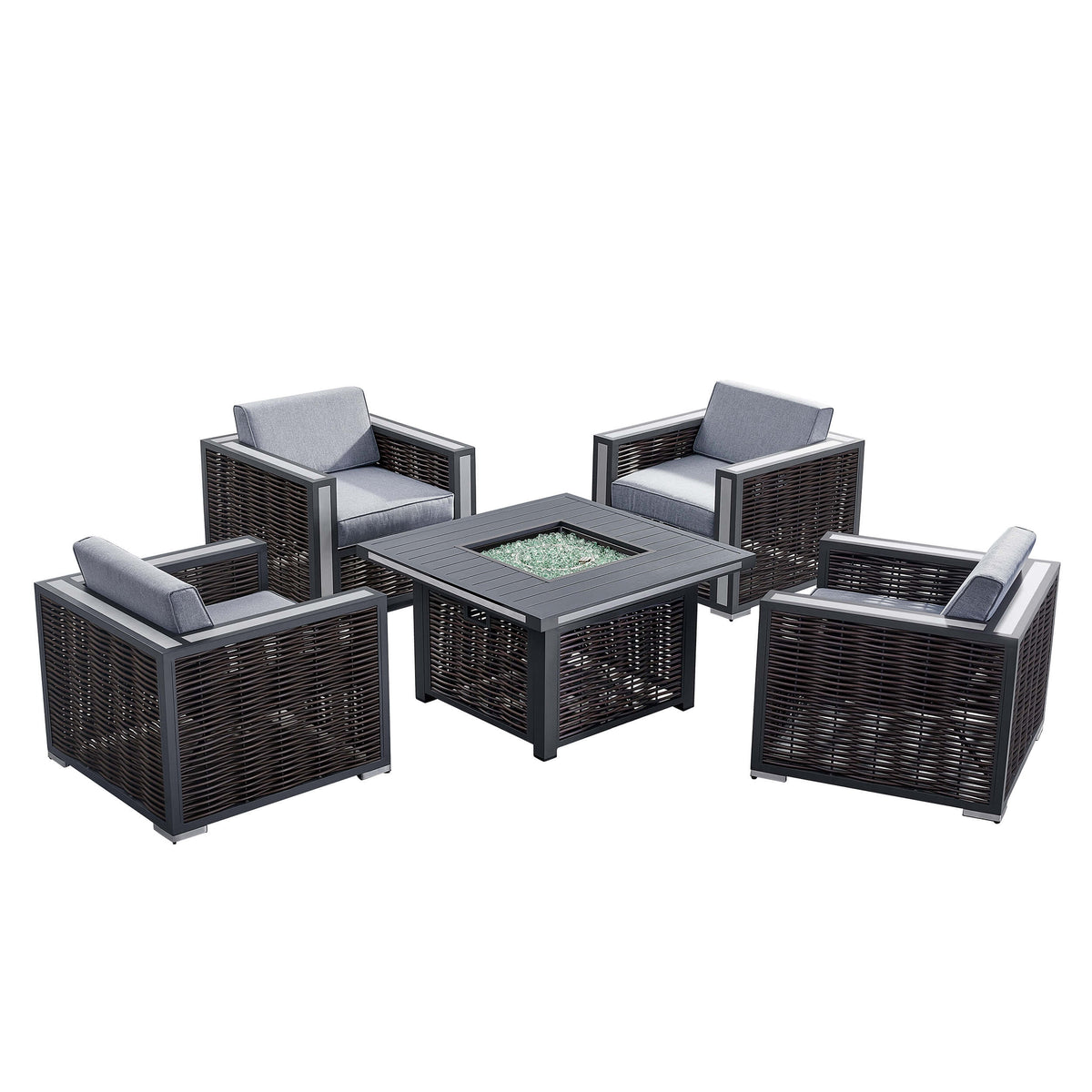 Deko Living Avola Outdoor Patio Set & Firepit  - COP30902