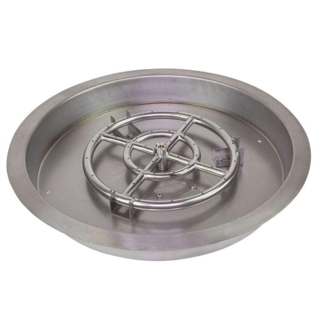 Grand Canyon Stainless Steel Round Fire Pit Burner Kit with Drop-In Bowl Pan DIP-RD