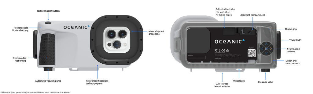 Zeagle Oceanic+ Dive Housing for use w/ iPhone - CAMERA404 HOUSING
