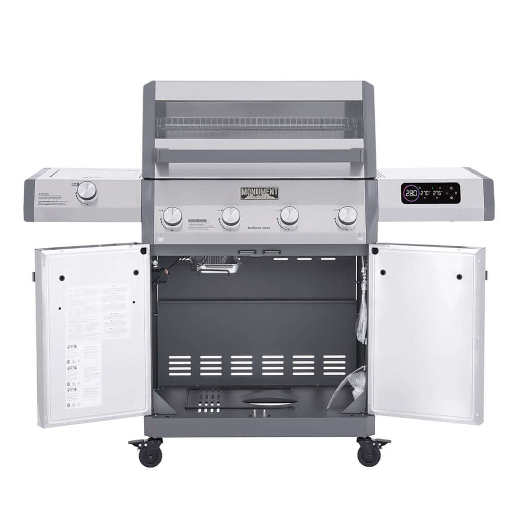 Monument Grills Eminence 405 Series | 4 Burner Tech Propane Gas Grill in Stainless Steel - E405
