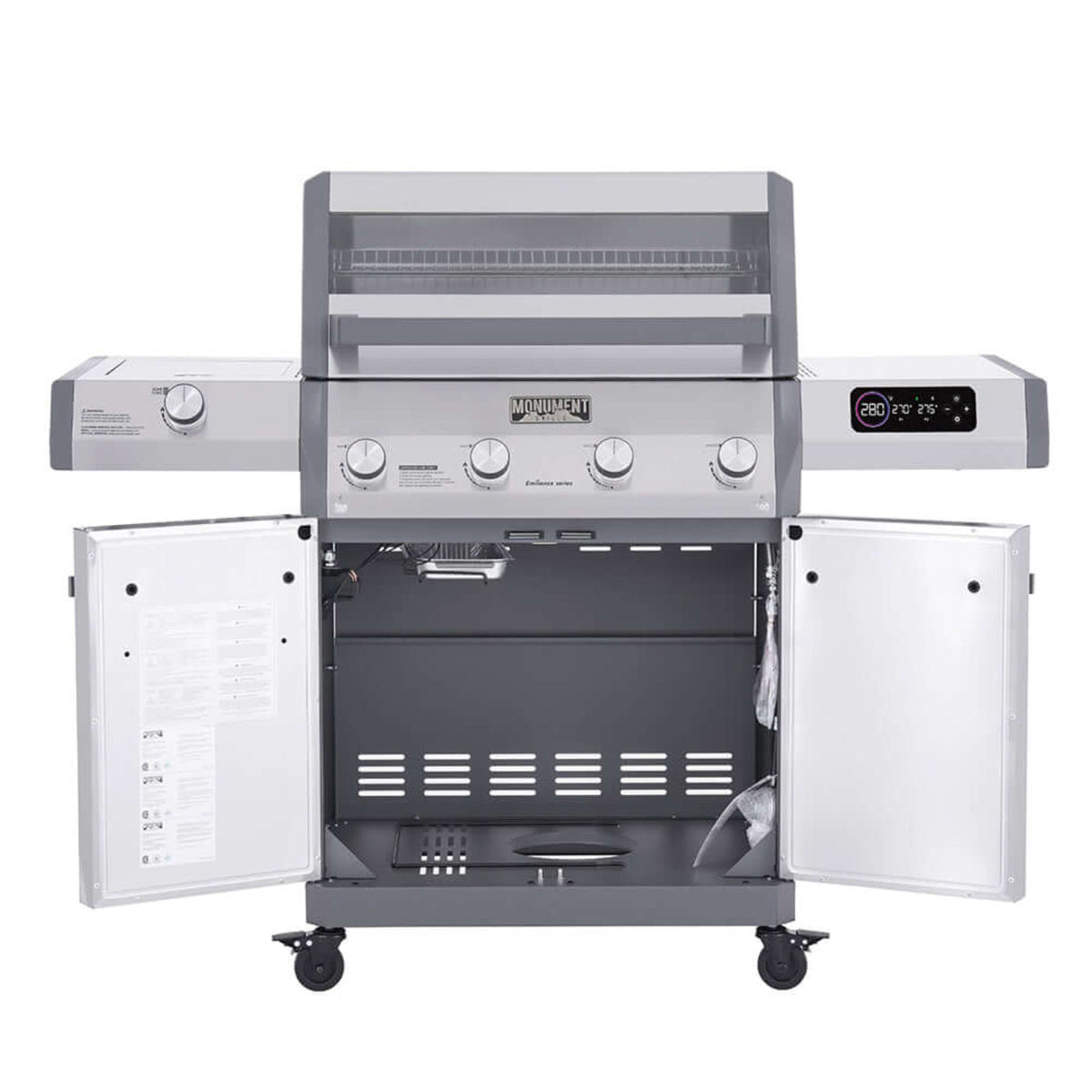 Monument Grills Eminence 405 Series | 4 Burner Tech Propane Gas Grill in Stainless Steel - E405
