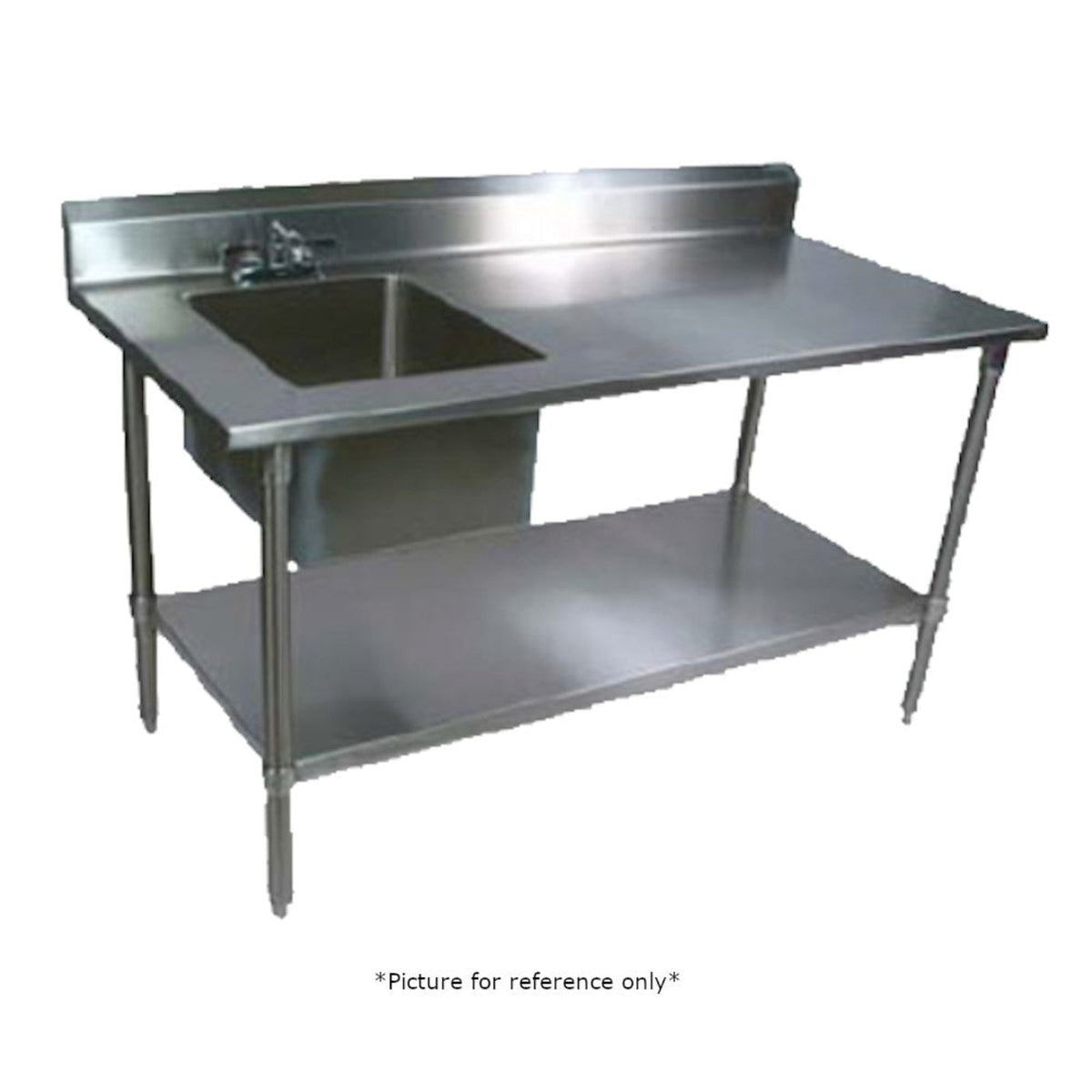 John Boos EPT6R5-3060GSK-L Work Table with Prep Sink - JBEPT6R53060GSKL