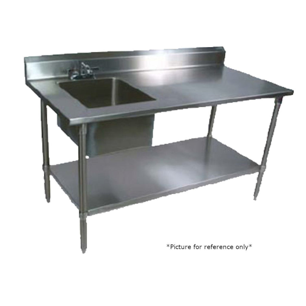 John Boos EPT6R5-3048GSK-L Work Table with Prep Sink - JBEPT6R53048GSKL