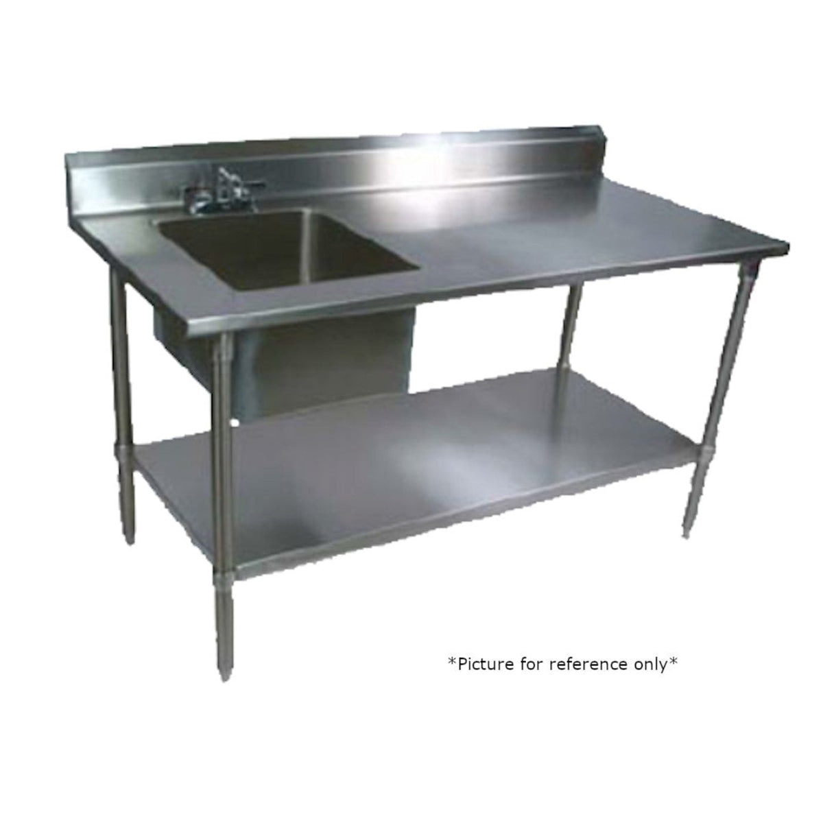 John Boos EPT8R5-3048SSK-R Work Table with Prep Sink - JBEPT8R53048SSKR