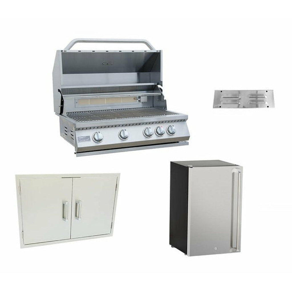 KOKOMO 4 PIECE OUTDOOR KITCHEN PACKAGE DEAL! - 4BG,2BG,30DOR,FRG,VNT