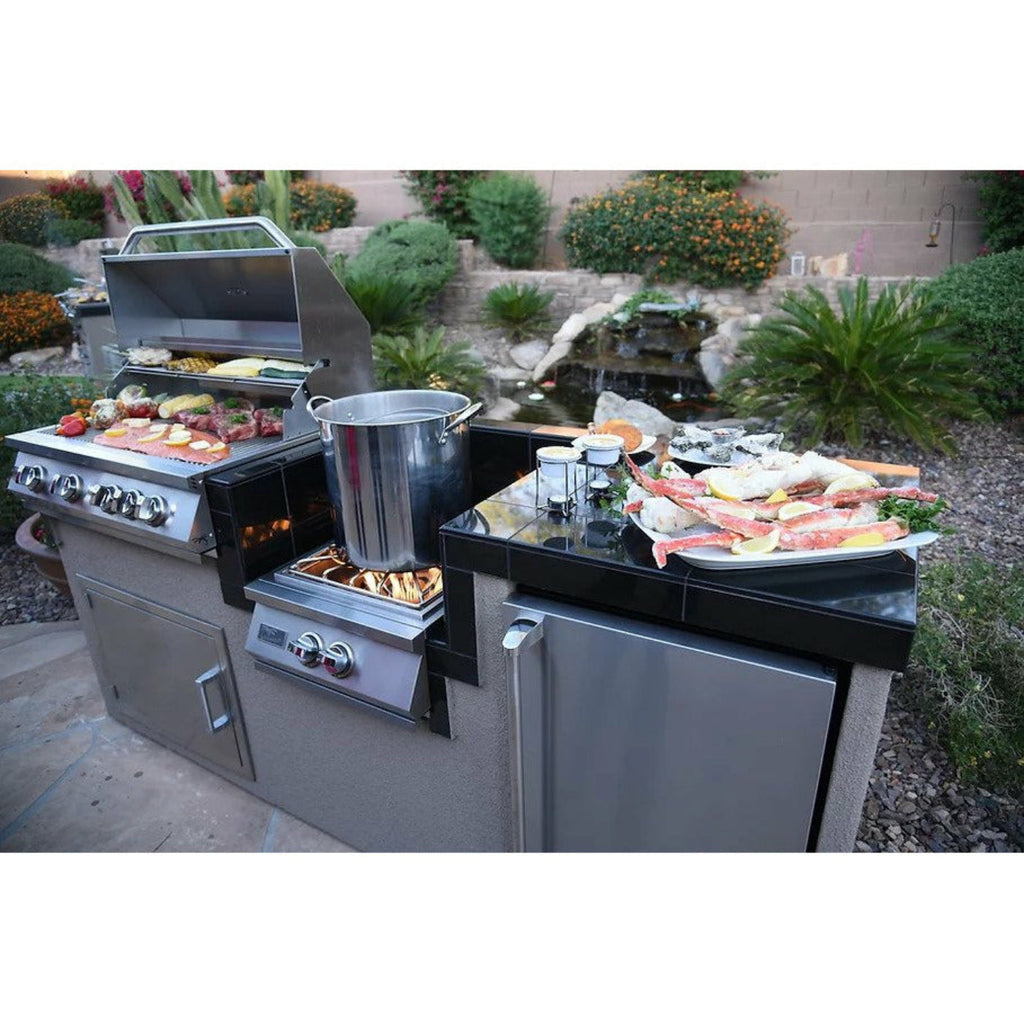 KoKoMo Power Burner 4 Burner 32 inch Built-In Barbeque Grill Island Kitchen Package - KO-PWRBRN-4BG-FRGE