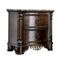 Char-Griller Transitional Wood Night Stand With Genuine Marble Top, Brown - BM182950 - 1769840507270_51