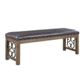 Char-Griller Ral 56 Inch Solid Wood Padded Bench, Metal Scroll Design, Nailhead, Brown - BM27 - SKU_1769839126060_433