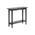 Duro Sofa Console Table with Open Shelf, Reclaimed Wood, Antique Black -BM326626