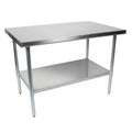 John Boos FBLG4830 Stainless Steel 48" x 30" Worktable, Galvanized Undershelf - JBFBLG4830