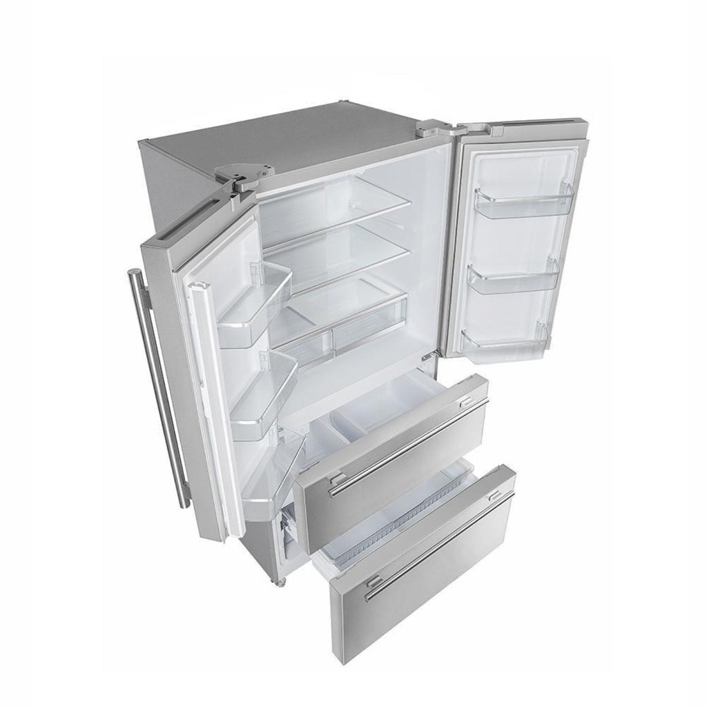 Forno 3-Piece Appliance Package - 36-Inch Gas Range, French Door Refrigerator, and Dishwasher in Stainless Steel  - FBDL-004-01CAUS