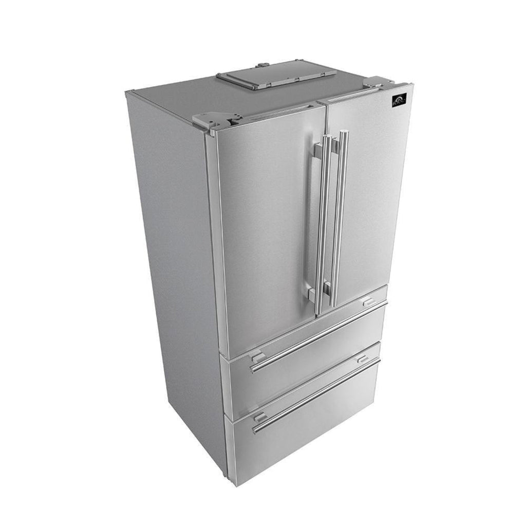 Forno 3-Piece Appliance Package - 36-Inch Gas Range, French Door Refrigerator, and Dishwasher in Stainless Steel  - FBDL-004-01CAUS