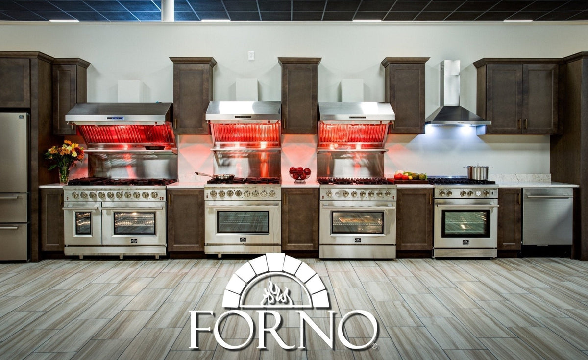 Forno 3-Piece Appliance Package - 48-Inch Gas Range, French Door Refrigerator, and Dishwasher in Stainless Steel - AP3-6244-48