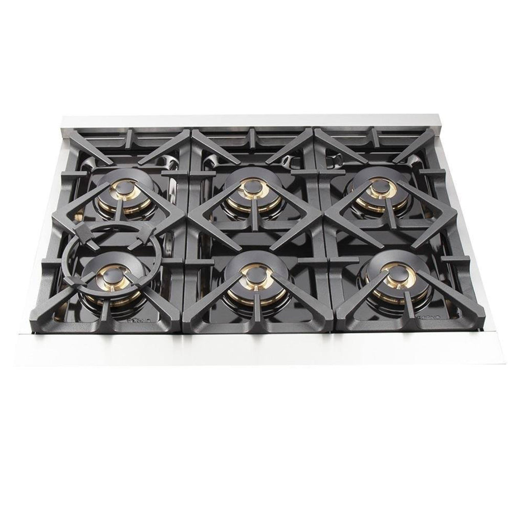 Forno 3-Piece Pro Appliance Package - 36-Inch Dual Fuel Range, French Door Refrigerator, and Dishwasher in Stainless Steel - AP3-6187-36