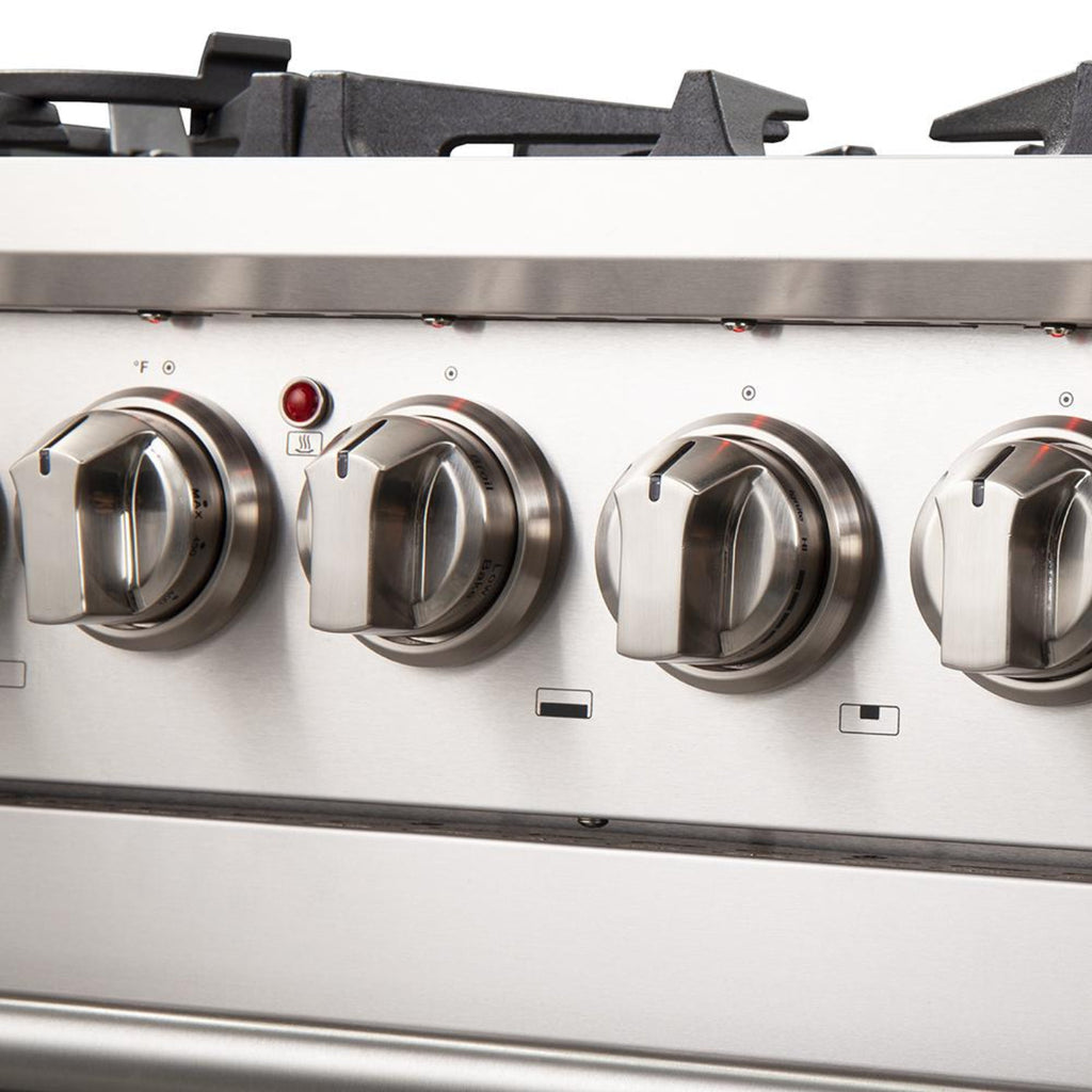 Forno 4-Piece Pro Appliance Package - 30-Inch Dual Fuel Range, Premium Hood, French Door Refrigerator, and Dishwasher in Stainless Steel - AP4-6187-30