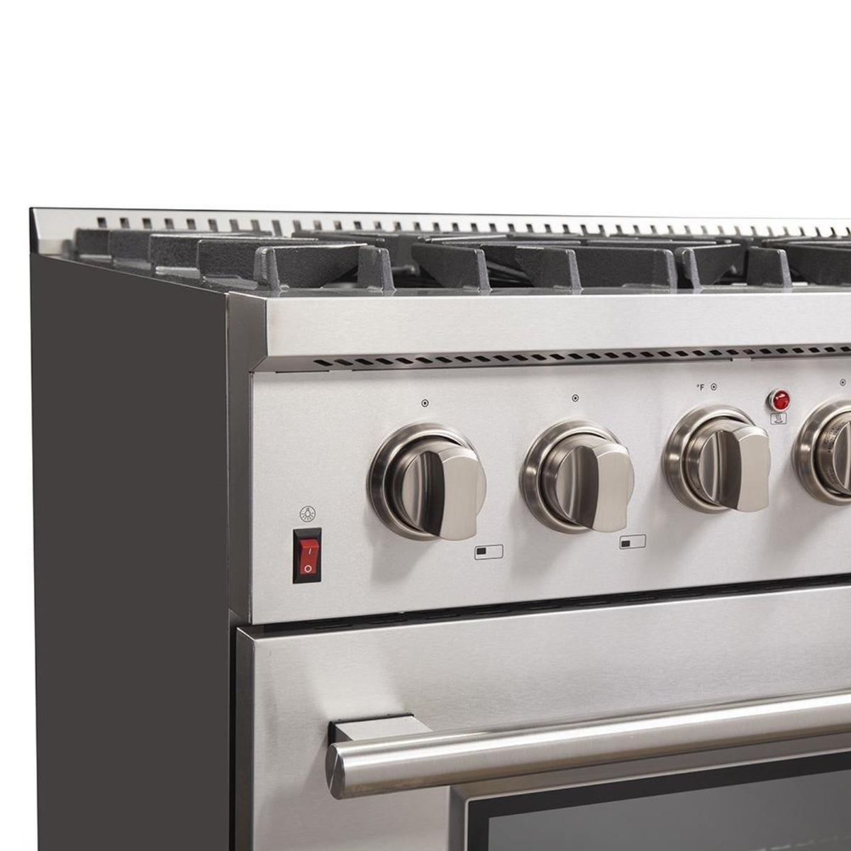 Forno 5-Piece Appliance Package - 36-Inch Dual Fuel Range, Refrigerator, Wall Mount Hood, 24-Inch Microwave Drawer, & 3-Rack Dishwasher in Stainless Steel - APR5-6156-36-H-MWD