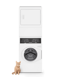SPEED QUEEN SF7008WE SF7 Stacked White Washer - Electric Dryer with Pet Plus Sanitize Fast Cycle Times  - SF7008WE