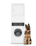 SPEED QUEEN SF7008WG SF7 Stacked White Washer - Gas Dryer with Pet Plus Sanitize Fast Cycle Times  - SF7008WG