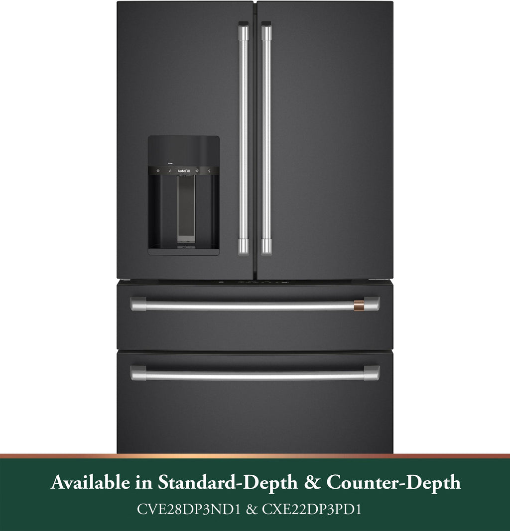 CAFE CVE28DP3ND1 CAFé™ ENERGY STAR® 27.8 Cu. Ft. Smart 4-Door French-Door Refrigerator Black