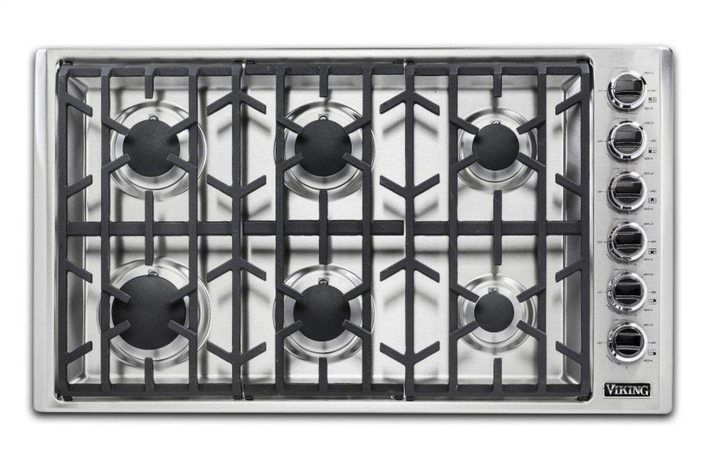 VIKING 36" Gas Cooktop - VGSU5361 in Stainless Steel - VGSU53616BSS