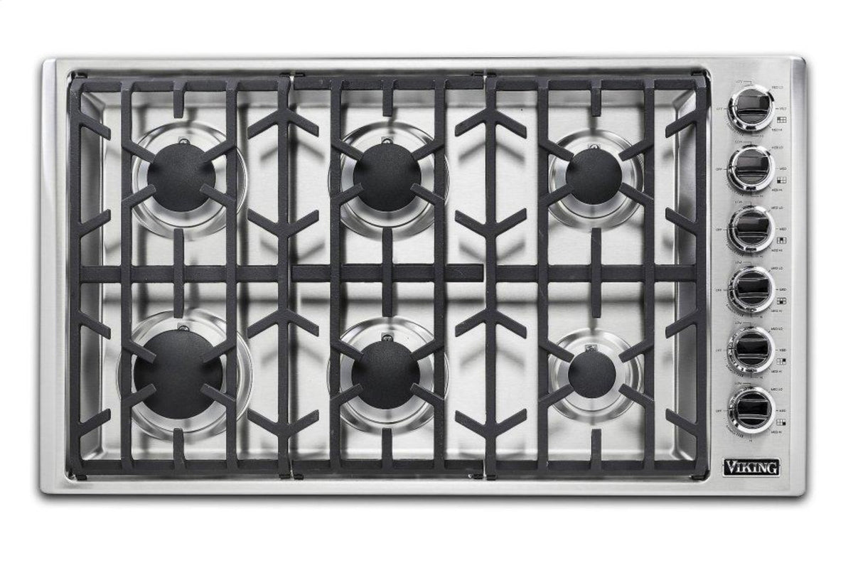 VIKING x36" Gas Cooktop - VGSU5361 in Stainless Steel - VGSU53616BSSLP