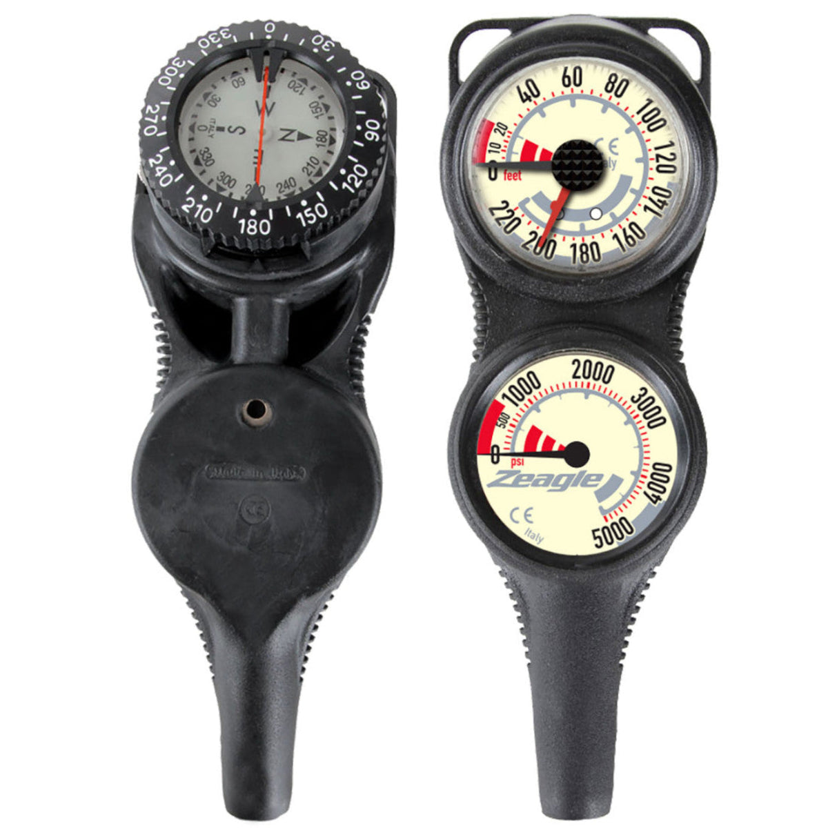Zeagle Slimline Co-Pilot Console Dive Gauge w/ Black Hose - GAUG148 372-9705