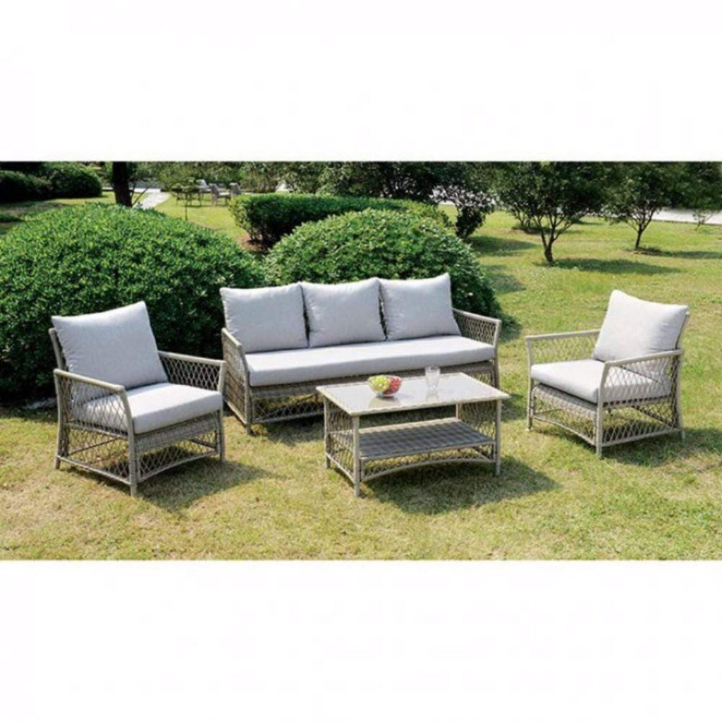Sturdy Contemporary Patio Seating, Set Of 4, Light Gray -  303008