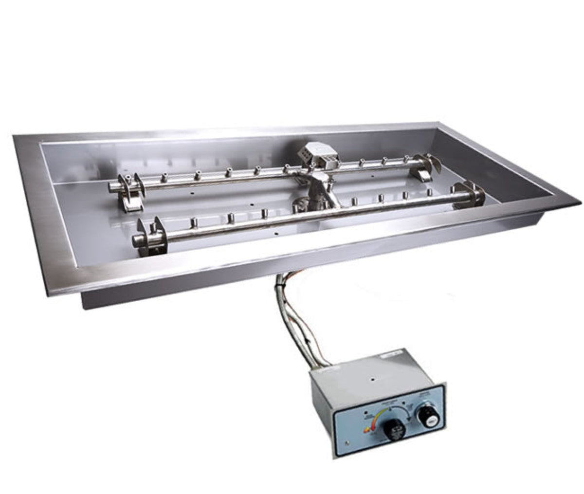 54X16″ Rectangle Manual Spark Ignition Kit With Torpedo Burner - TOR-FPPK54X16-H-FLEX-NG