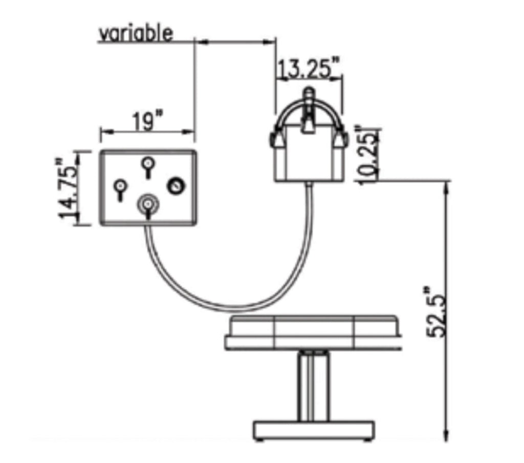 Touch America Stationary Neptune Wet Table and 8-Head Vichy Shower Deluxe Package(82030) - 82030+22003-0100