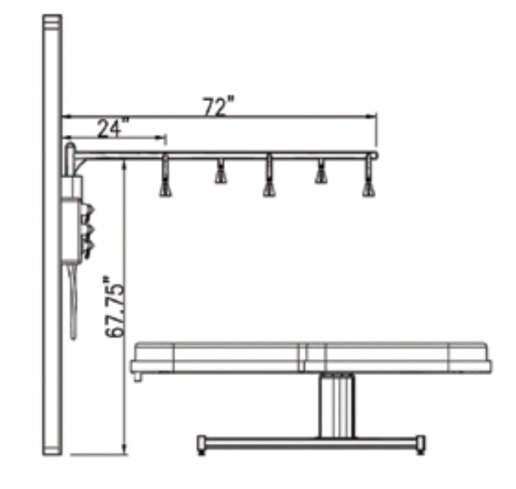 Touch America Stationary Neptune Wet Table and 8-Head Vichy Shower Deluxe Package(82030) - 82030+22003-0100