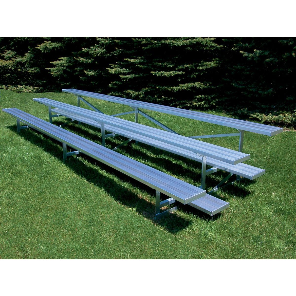 Jaypro Bleacher - 15' (3 Row - Single Foot Plank) - Standard, Outdoor - BLCH-3