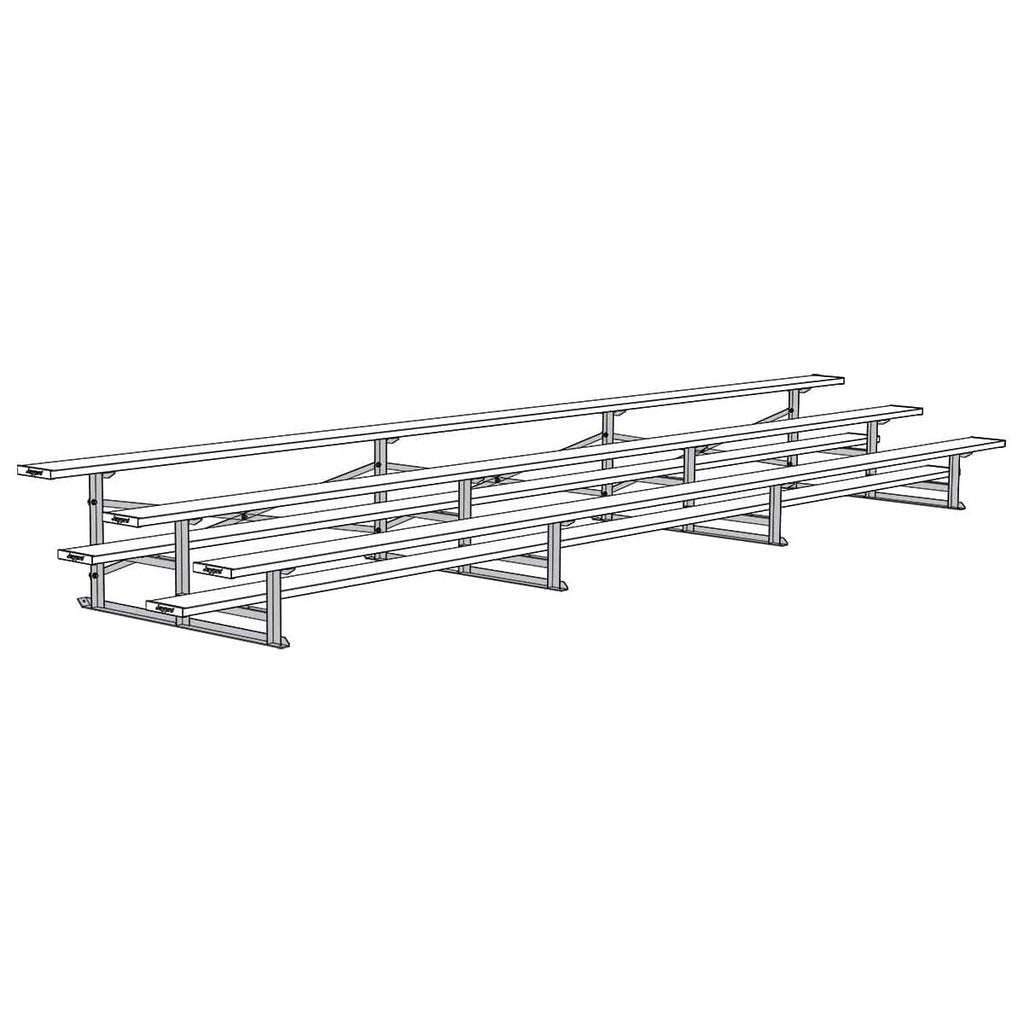 Jaypro Bleacher - 21' (3 Row - Single Foot Plank) - Standard, Outdoor - BLCH-321
