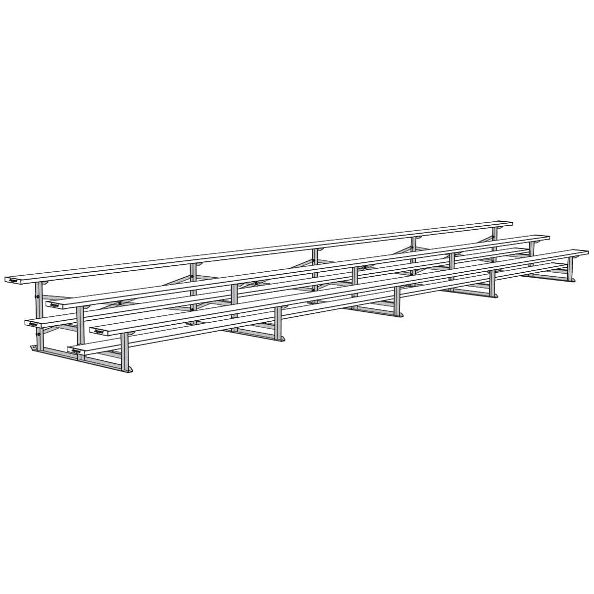 Jaypro Bleacher - 27' (3 Row - Single Foot Plank) - All Aluminum - BLCH-327AL