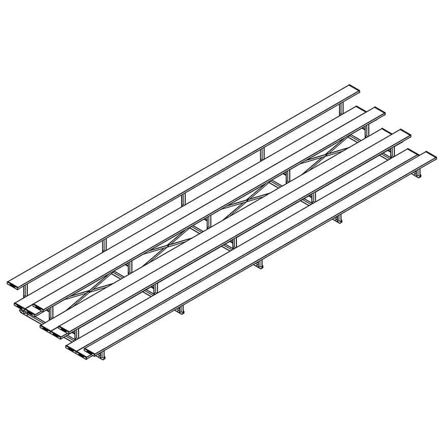 Jaypro Bleacher - 27' (4 Row - Double Foot Plank) - All Aluminum - BLDP-427AL