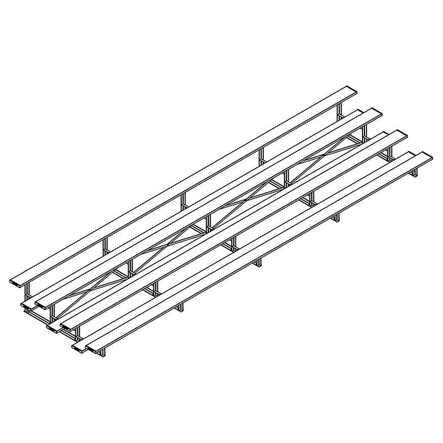 Jaypro Bleacher - 27' (4 Row - Single Foot Plank) - All Aluminum - BLCH-427AL