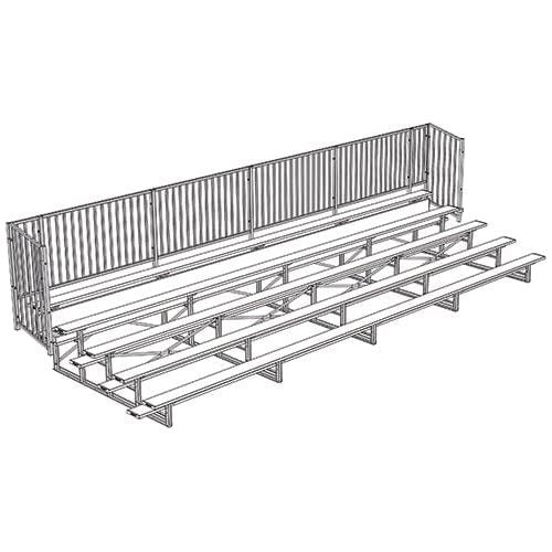 Jaypro Bleacher - 27' (5 Row - Single Foot Plank with Guard Rail) - Enclosed - BLCH-527GR