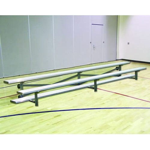 Jaypro Indoor Bleacher - 15 ft. (2 Row - Single Foot Plank) - Tip & Roll - BLCH-2TRG