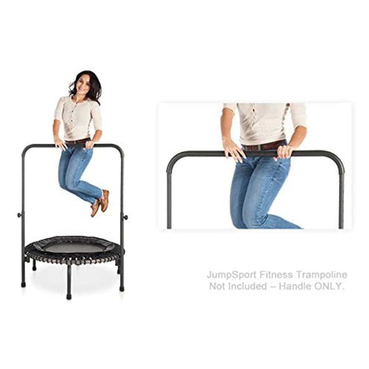 Disc-O-Bed JumpSport 350f Indoor Lightweight 39-Inch Trampoline and Handle Bar Accessory - 250144