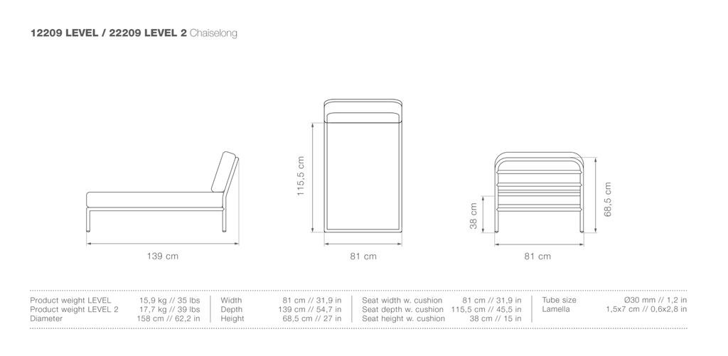 HOUE LEVEL Outdoor Chaiselong