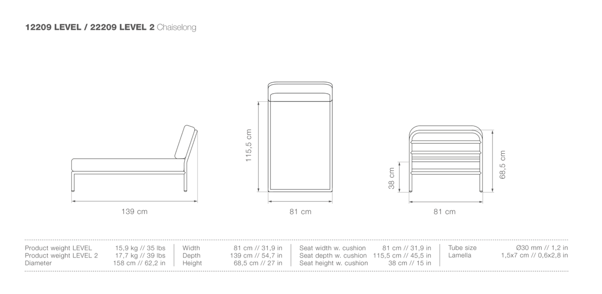 HOUE LEVEL Outdoor Chaiselong